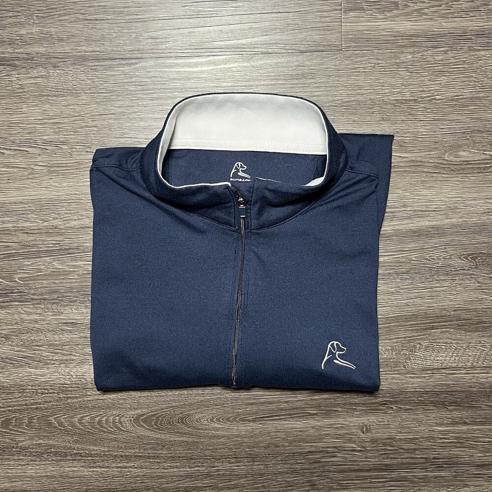 Rhoback Solid Performance Q-Zip Women's Large Fleet Navy TARGA Logo Golf EUC - Picture 13 of 13